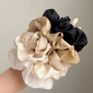 Chouchous en satin scrunchy lot de 5