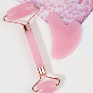 Set rouleau de jade plus pierre de Geisha en quartz